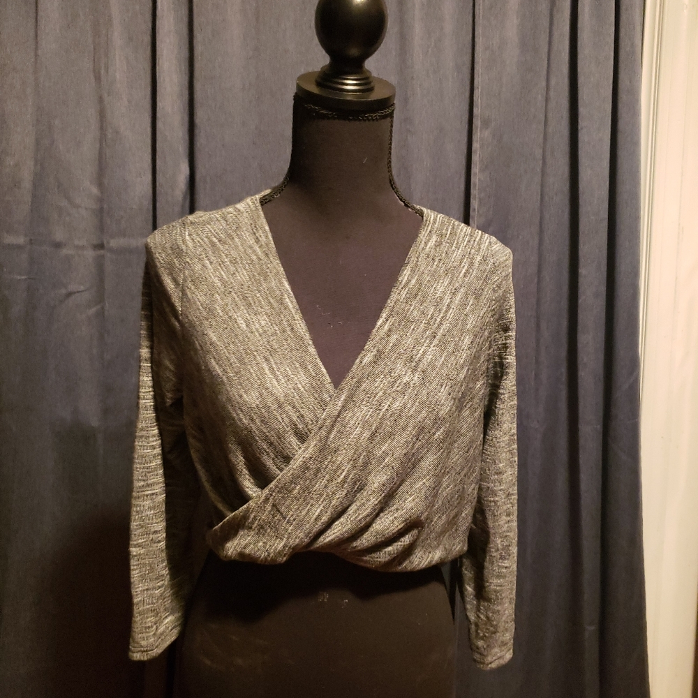 Gray crop sweater